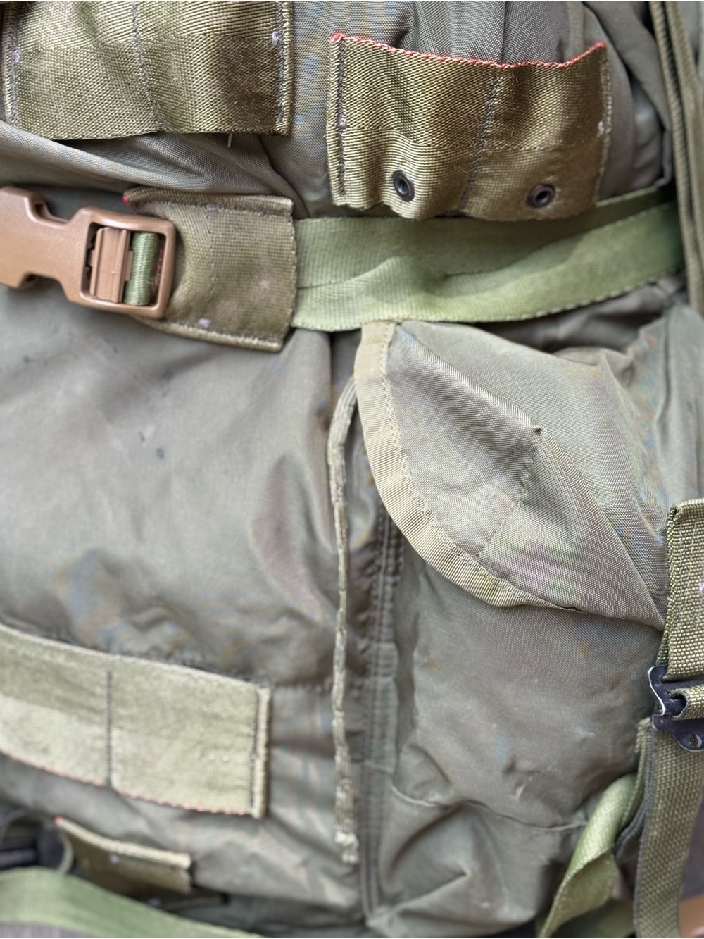 Vintage USGI Large ALICE Pack OD Green Cargo Field Rucksack Backpack (w/o Frame) - Picture 4 of 15